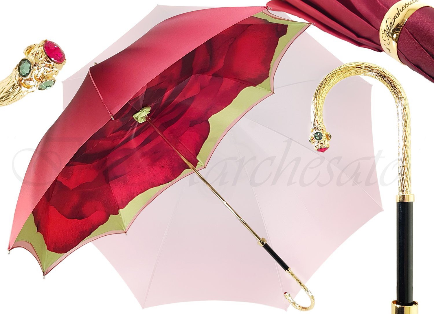 Beautiful Umbrella With Rose Design - il-marchesato