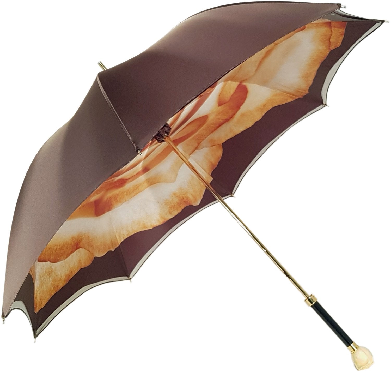 Double Cloth Women's Umbrella with Printed Rose Design - il-marchesato