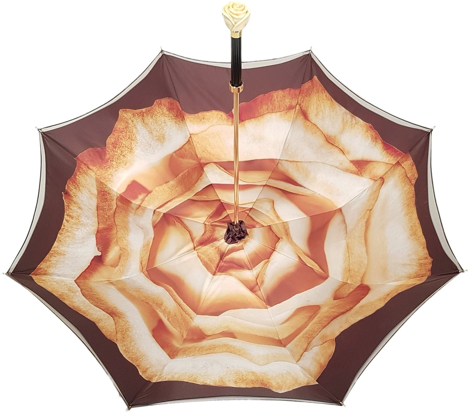Double Cloth Women's Umbrella with Printed Rose Design - il-marchesato