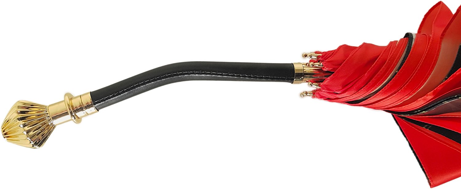 Lovely Red Shade Umbrella, New Flowered Exclusive By il Marchesato - il-marchesato