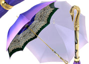 Gold plated 24K Swan on Purple lace design - il-marchesato