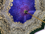 Gold plated 24K Swan on Purple lace design - il-marchesato