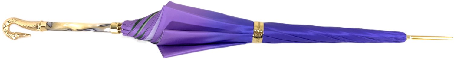 Gold plated 24K Swan on Purple lace design - il-marchesato