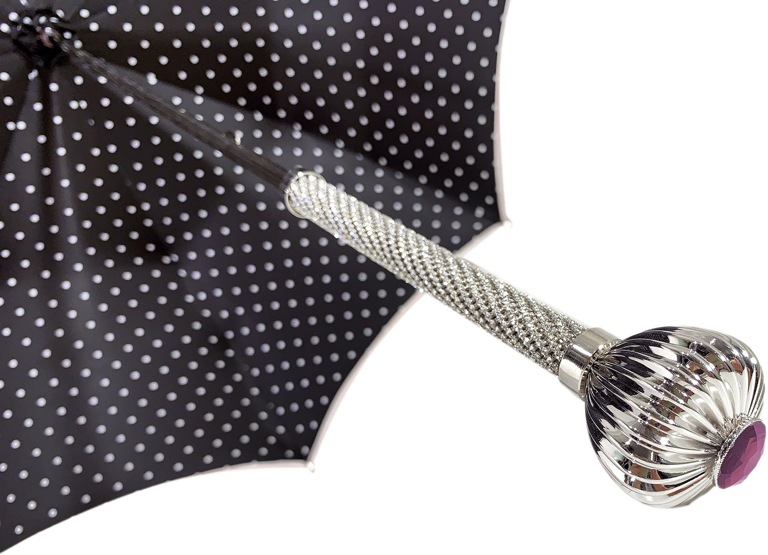 Il Marchesato Black and White Dots Print Women's Umbrella - il-marchesato