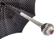 Il Marchesato Black and White Dots Print Women's Umbrella - il-marchesato