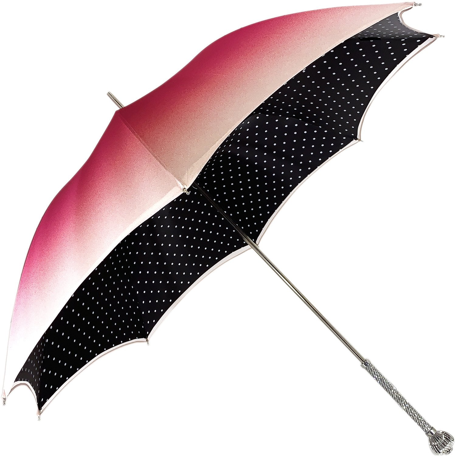 Il Marchesato Black and White Dots Print Women's Umbrella - il-marchesato