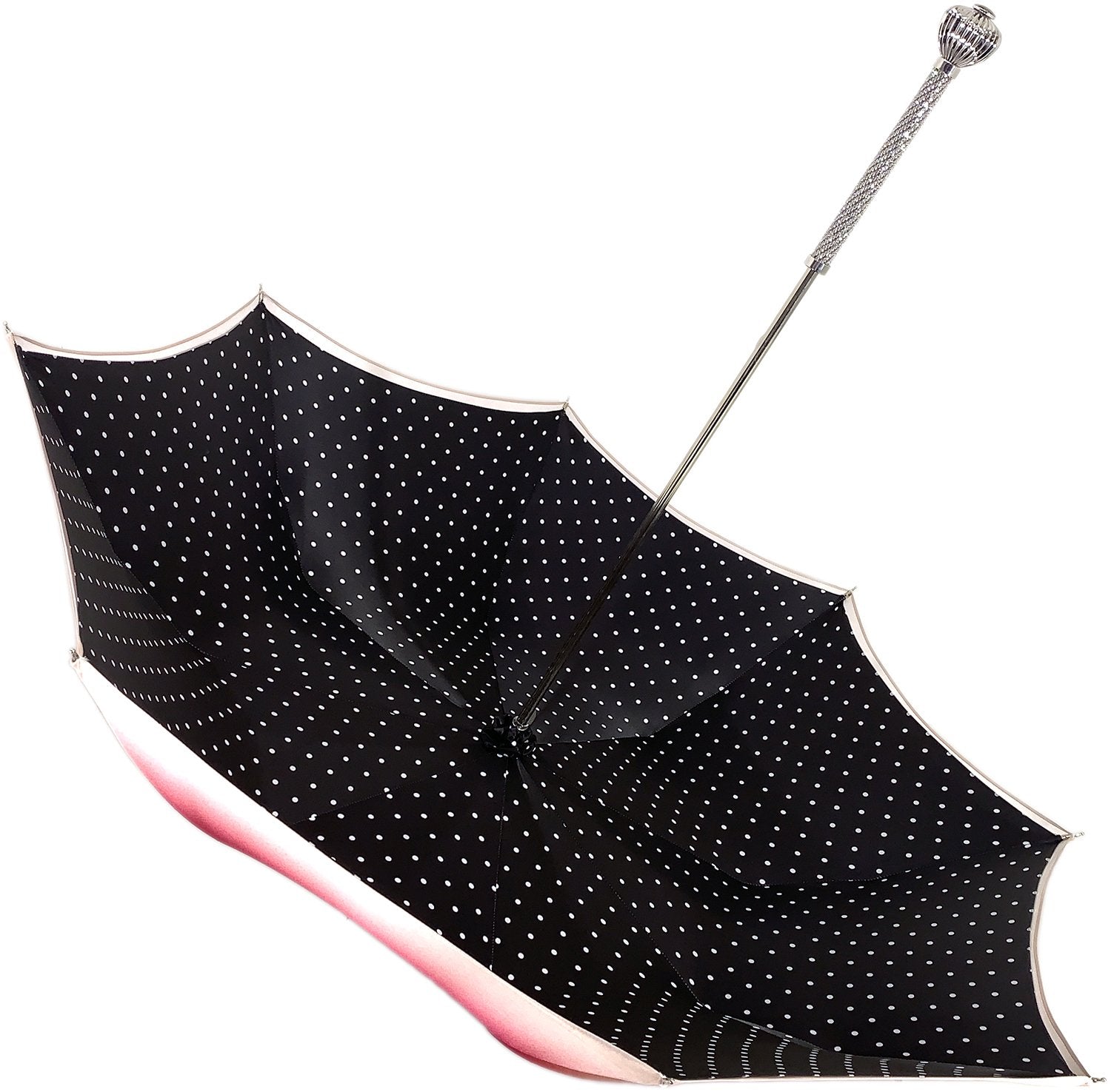 Il Marchesato Black and White Dots Print Women's Umbrella - il-marchesato