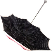 Il Marchesato Black and White Dots Print Women's Umbrella - il-marchesato