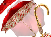 Il Marchesato Bright Red small roses Women's Umbrella - il-marchesato