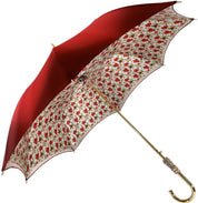 Il Marchesato Bright Red small roses Women's Umbrella - il-marchesato