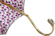 Il Marchesato Ivory with Flowered Interior Women's Umbrella - il-marchesato