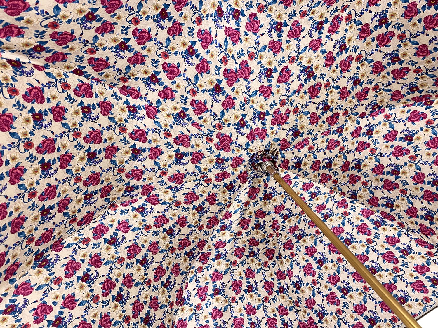 Il Marchesato Ivory with Flowered Interior Women's Umbrella - il-marchesato