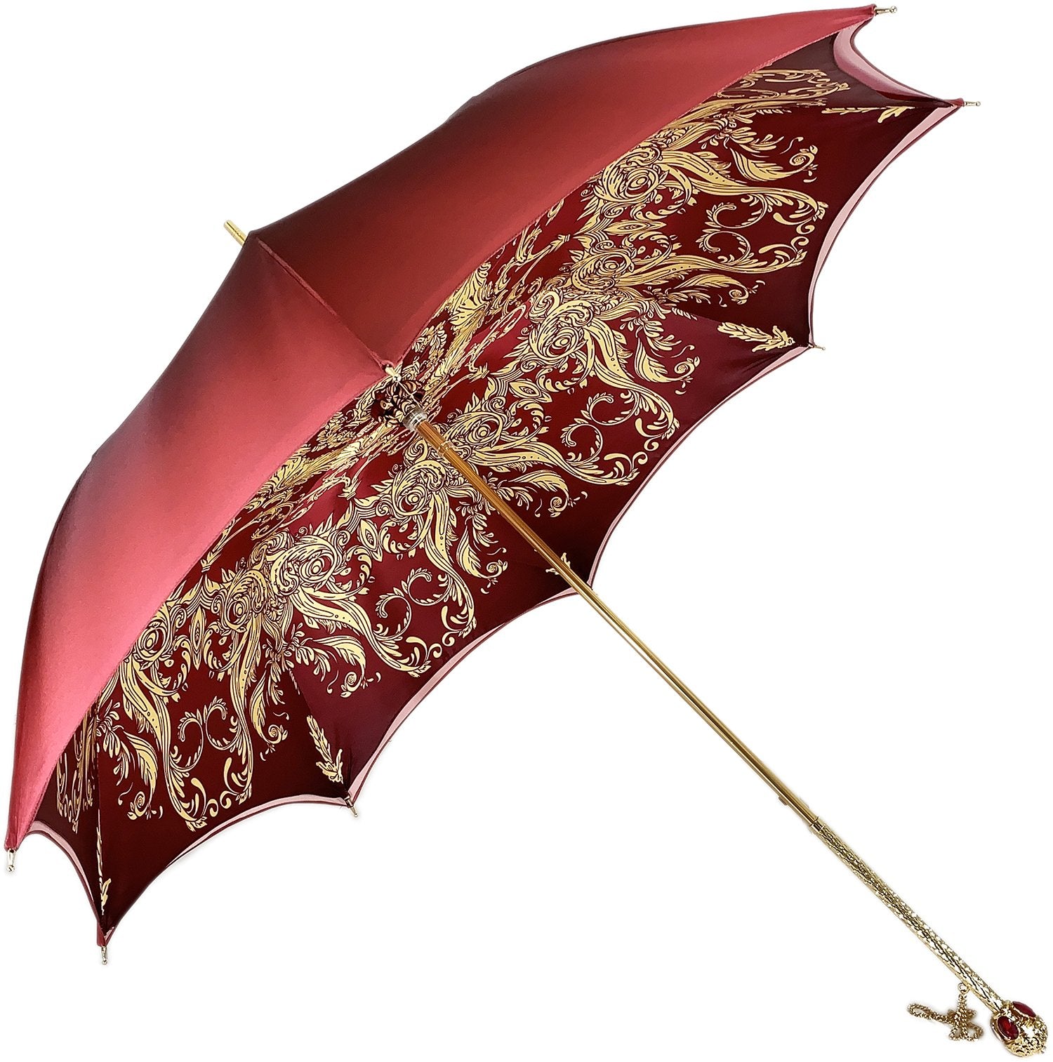 Il Marchesato ombrelli Burgundy crown design - Mylord red stones Handle - il-marchesato