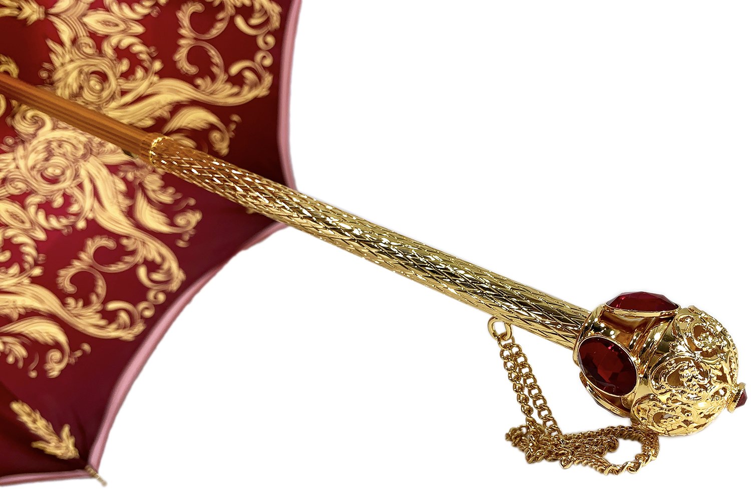 Il Marchesato ombrelli Burgundy crown design - Mylord red stones Handle - il-marchesato