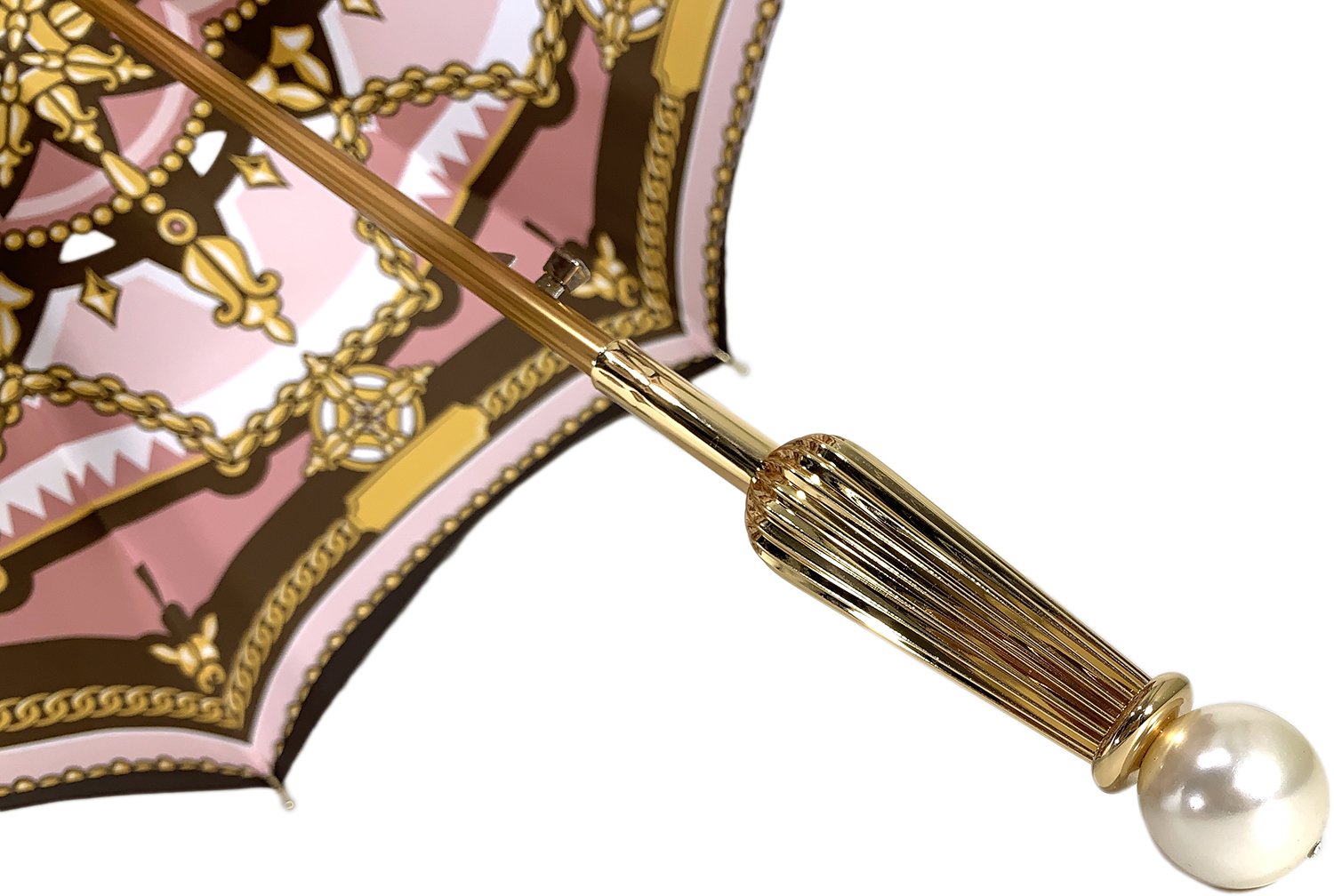 "Classic" brown and pink, Chain design - Fantastic pearl handle - il-marchesato