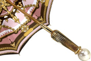 "Classic" brown and pink, Chain design - Fantastic pearl handle - il-marchesato
