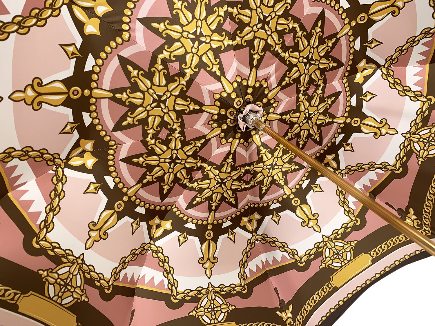 "Classic" brown and pink, Chain design - Fantastic pearl handle - il-marchesato