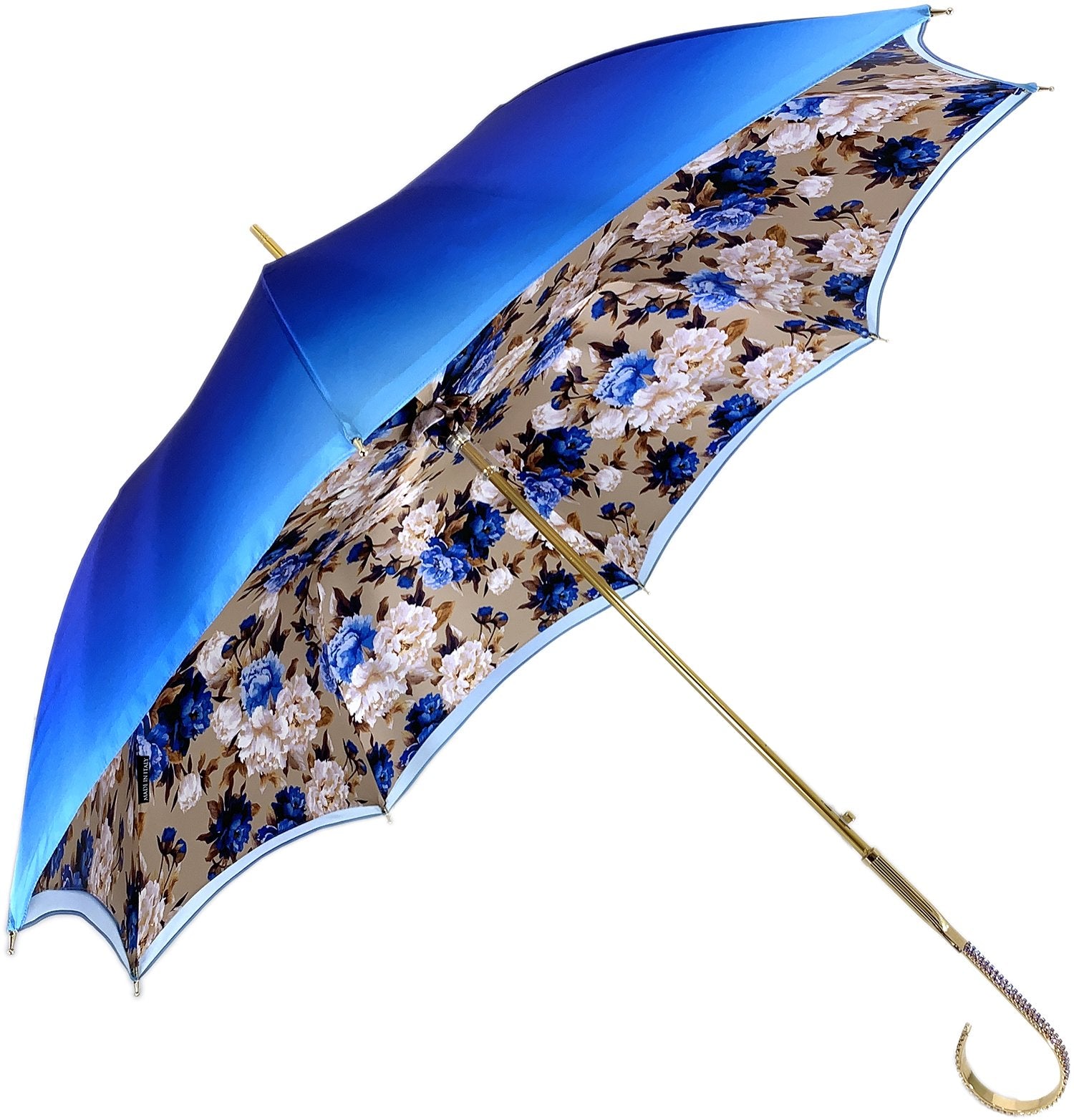 Heavenly Umbrella - Blue Roses interior - Handcrafted - il-marchesato