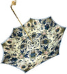 Light Blue Flowers Umbrella, Double Cloth - IL MARCHESATO LUXURY UMBRELLAS, CANES AND SHOEHORNS