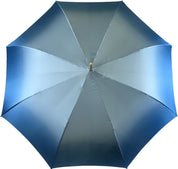 Light Blue Flowers Umbrella, Double Cloth - IL MARCHESATO LUXURY UMBRELLAS, CANES AND SHOEHORNS