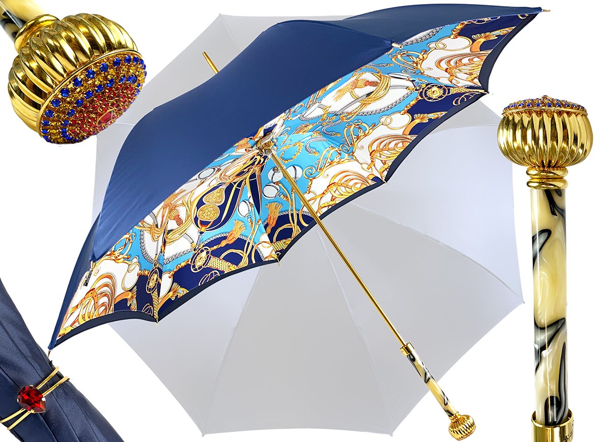 double cloth umbrella blue navi Marchesato