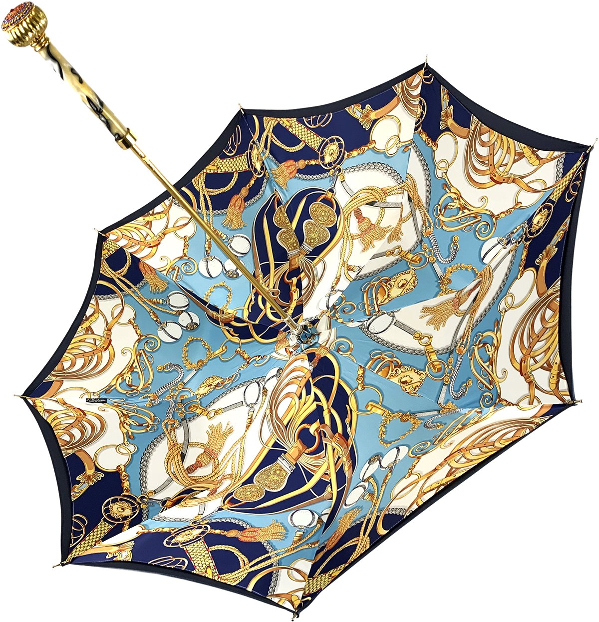 Fantasy Blue Women's Umbrella - IL MARCHESATO LUXURY UMBRELLAS, CANES AND SHOEHORNS
