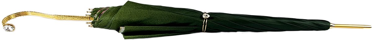 Elegant Green Floral Umbrella - IL MARCHESATO LUXURY UMBRELLAS, CANES AND SHOEHORNS
