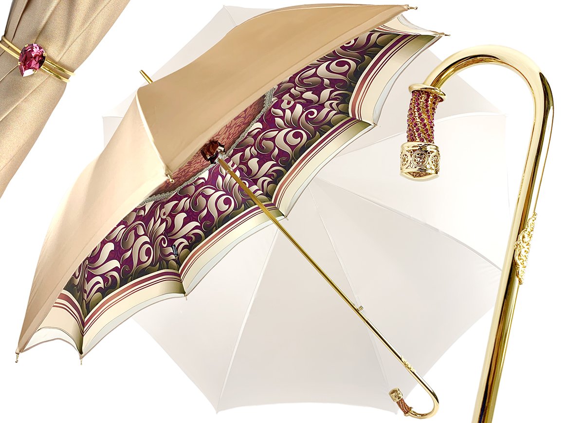 AWESOME DOUBLE CANOPY CREAM UMBRELLA