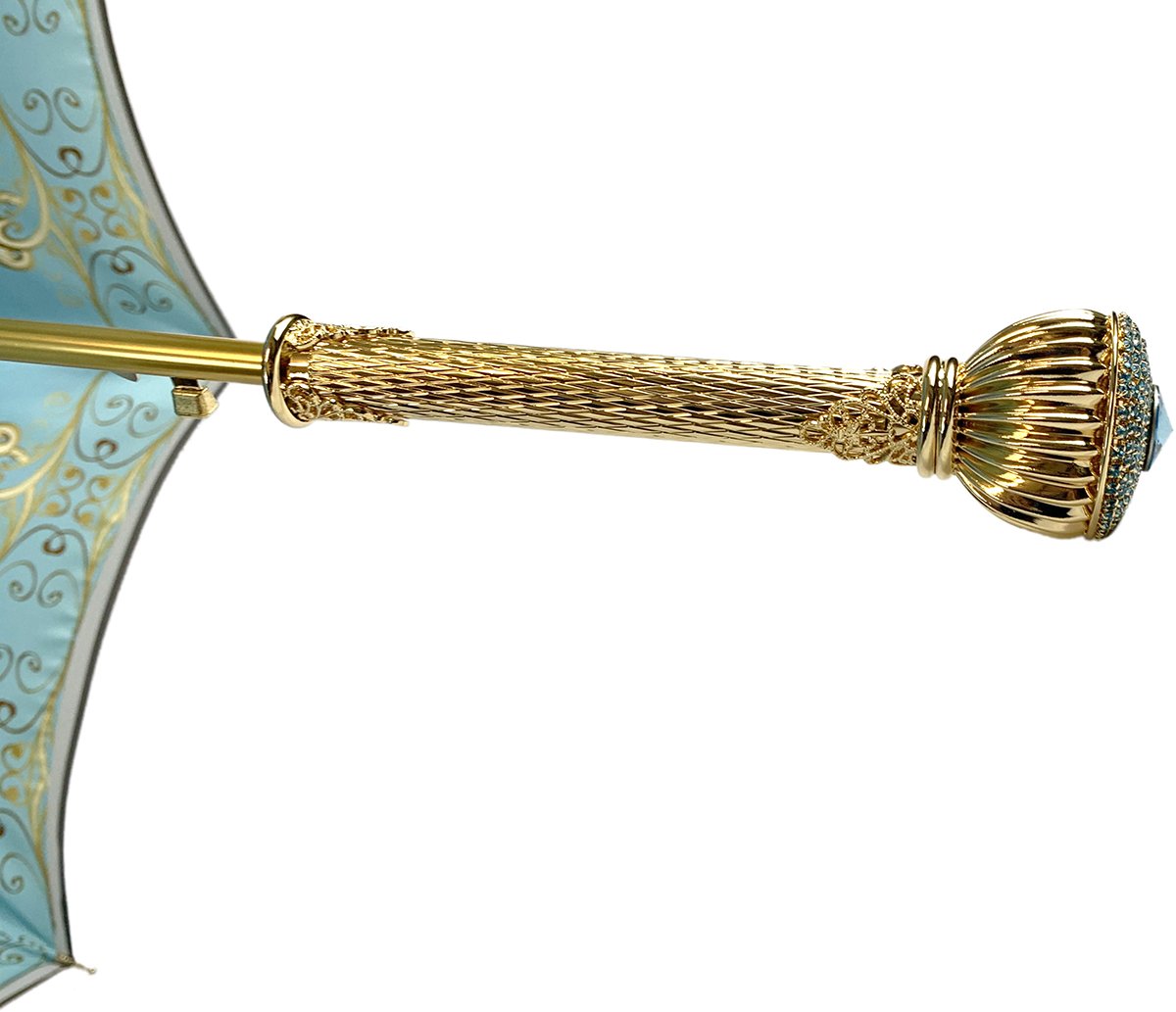 Elegant Gradient Gold Umbrella - IL MARCHESATO LUXURY UMBRELLAS, CANES AND SHOEHORNS