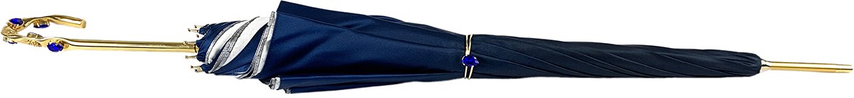 Blue Flowers Umbrella - IL MARCHESATO LUXURY UMBRELLAS, CANES AND SHOEHORNS