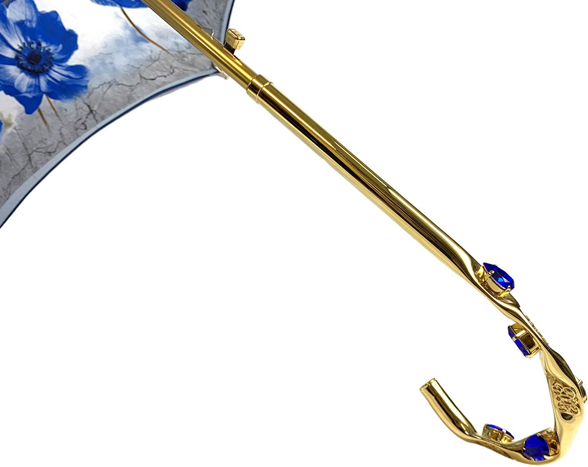 Blue Flowers Umbrella – ilMarchesato - Luxury Umbrellas, Canes and