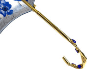 Blue Flowers Umbrella - IL MARCHESATO LUXURY UMBRELLAS, CANES AND SHOEHORNS