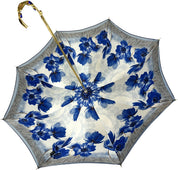 Blue Flowers Umbrella - IL MARCHESATO LUXURY UMBRELLAS, CANES AND SHOEHORNS
