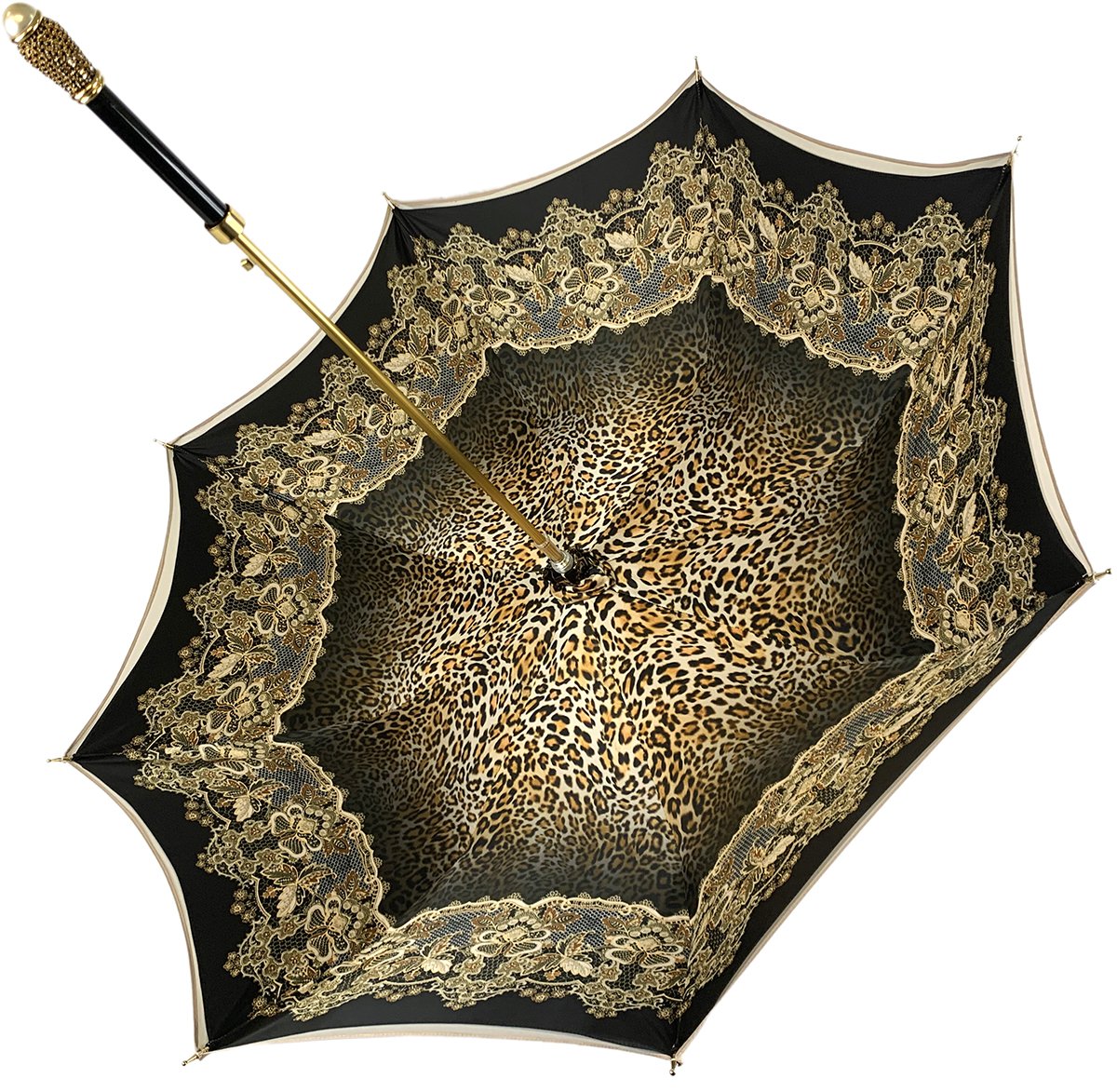 leopard print patio umbrella Creamy Leopard Print Umbrella, Double Cloth – ilMarchesato