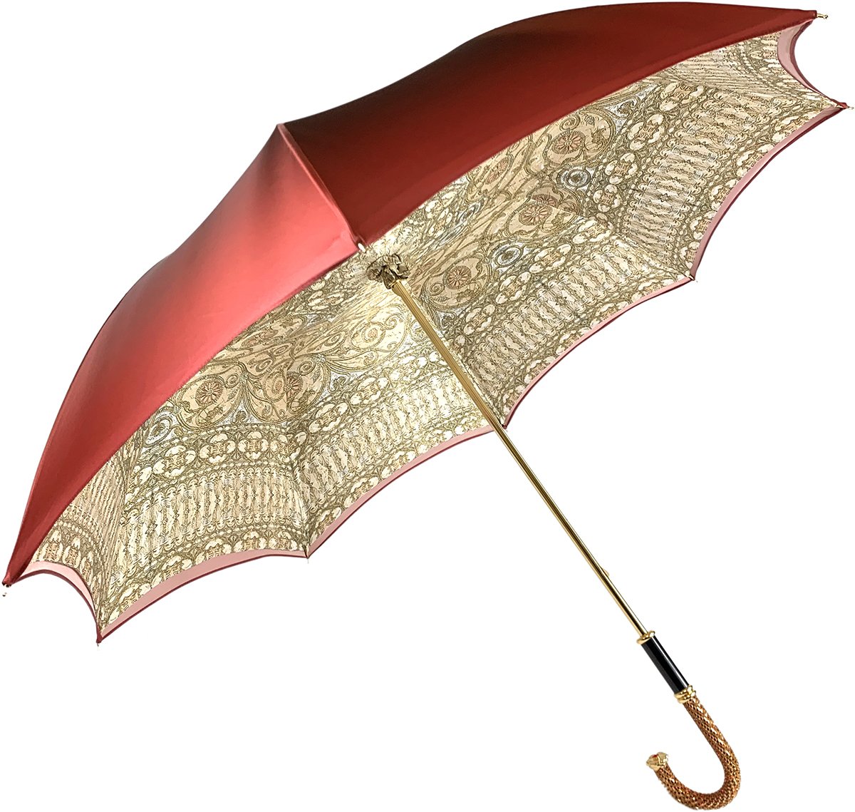 Luxurious Baroque Print Umbrella - IL MARCHESATO LUXURY UMBRELLAS, CANES AND SHOEHORNS