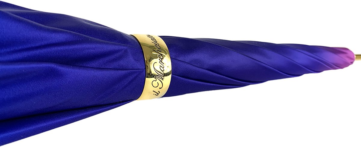 Sky Blue Gradient Umbrella,  Daisies Print - IL MARCHESATO LUXURY UMBRELLAS, CANES AND SHOEHORNS