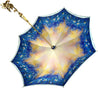Sky Blue Gradient Umbrella,  Daisies Print - IL MARCHESATO LUXURY UMBRELLAS, CANES AND SHOEHORNS