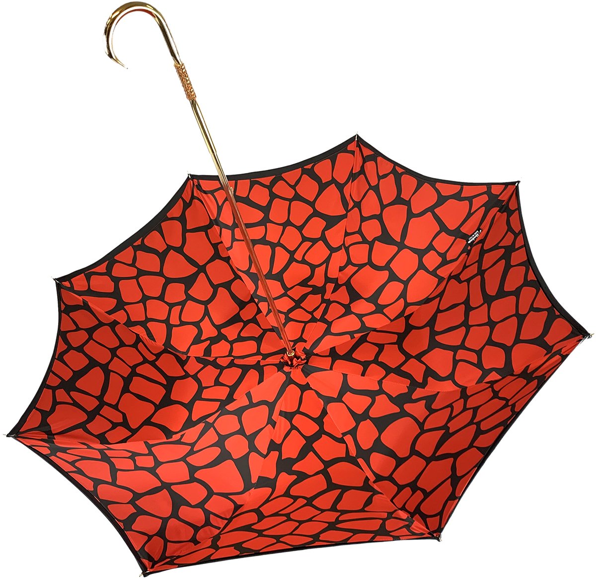 Black&Red Giraffe Print Pattern Inside - IL MARCHESATO LUXURY UMBRELLAS, CANES AND SHOEHORNS
