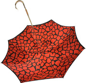 Black&Red Giraffe Print Pattern Inside - IL MARCHESATO LUXURY UMBRELLAS, CANES AND SHOEHORNS