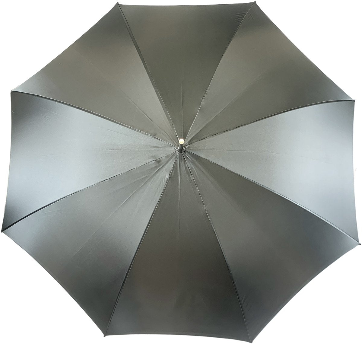 Grey Umbrella With Floral Print Interior - Exclusive Pattern