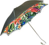 Grey Umbrella With Floral Print Interior - Exclusive Pattern - IL MARCHESATO LUXURY UMBRELLAS, CANES AND SHOEHORNS