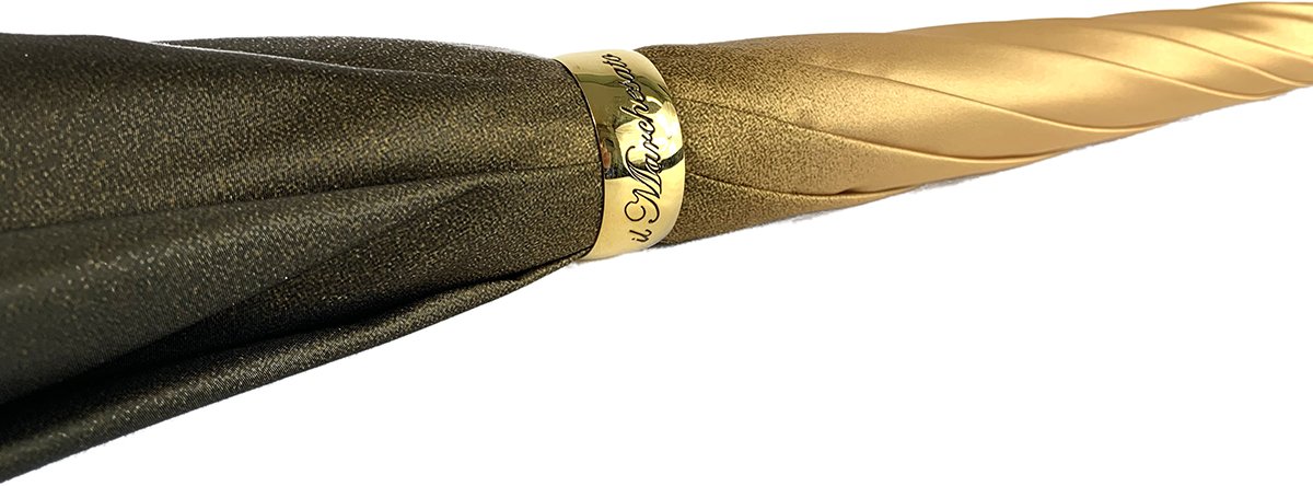 Double Cloth Gold Shaded Dahlia Umbrella - IL MARCHESATO LUXURY UMBRELLAS, CANES AND SHOEHORNS