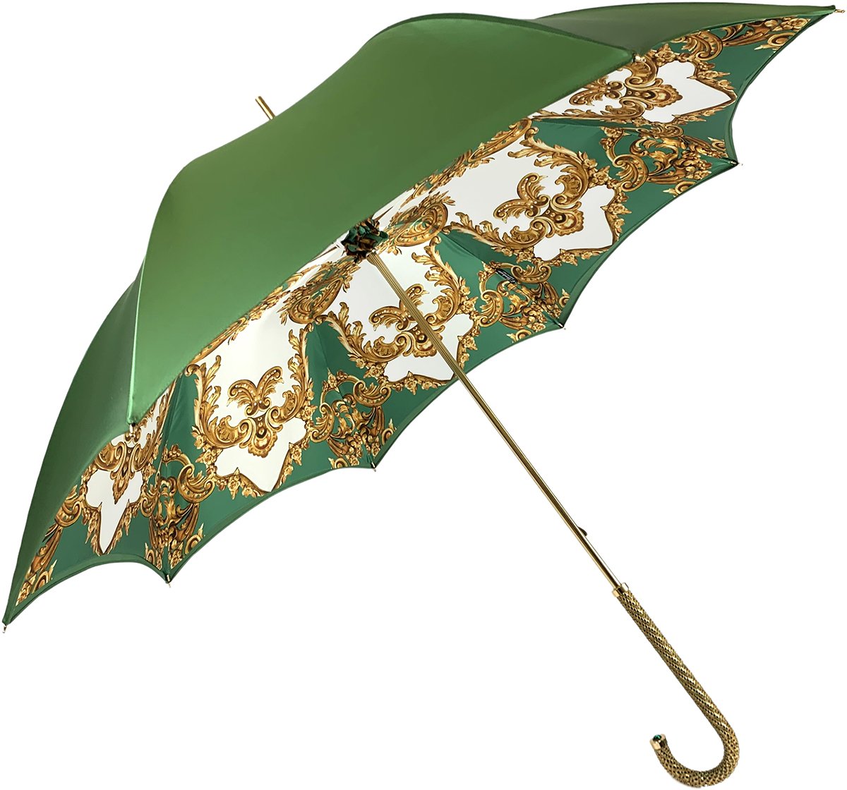 Women's Green Umbrella - IL MARCHESATO LUXURY UMBRELLAS, CANES AND SHOEHORNS