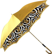 Umbrella In Fantastic Double Yellow Gold Cloth - IL MARCHESATO LUXURY UMBRELLAS, CANES AND SHOEHORNS
