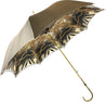 Double Cloth Umbrella In A Fantastic Chocolate Color - IL MARCHESATO LUXURY UMBRELLAS, CANES AND SHOEHORNS