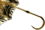 Double Cloth Umbrella In A Fantastic Chocolate Color - IL MARCHESATO LUXURY UMBRELLAS, CANES AND SHOEHORNS