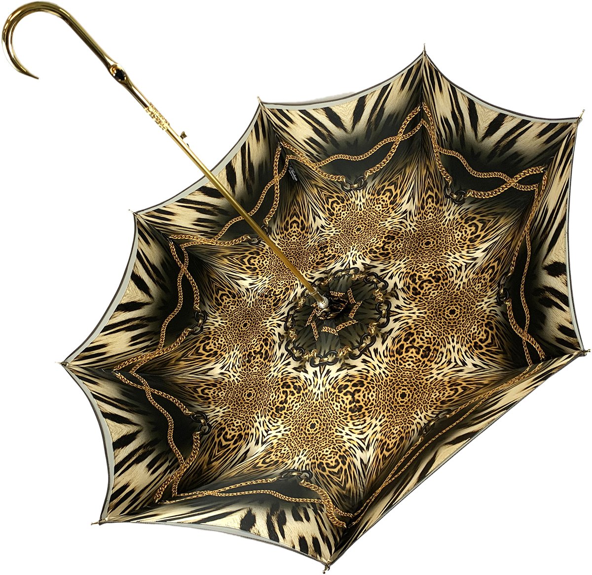 Double Cloth Umbrella In A Fantastic Chocolate Color - IL MARCHESATO LUXURY UMBRELLAS, CANES AND SHOEHORNS