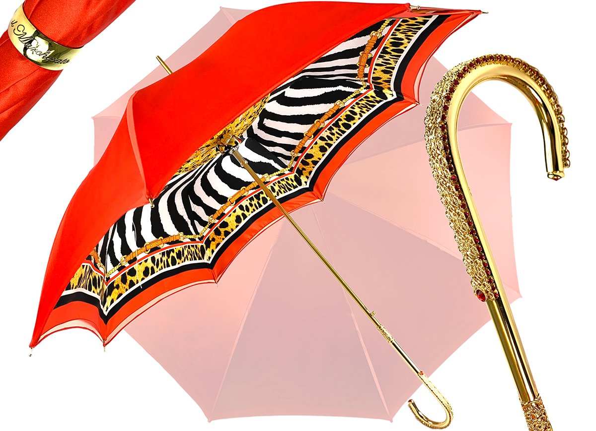 DOUBLE CLOTH RED LEOPARD PRINT