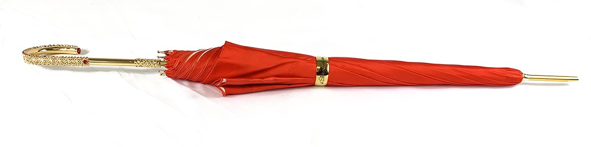 Elegant Internally Leopard Print Umbrella, Double Cloth - IL MARCHESATO LUXURY UMBRELLAS, CANES AND SHOEHORNS