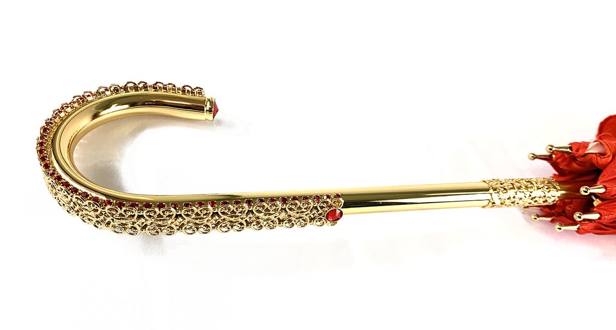 Elegant Internally Leopard Print Umbrella, Double Cloth - IL MARCHESATO LUXURY UMBRELLAS, CANES AND SHOEHORNS
